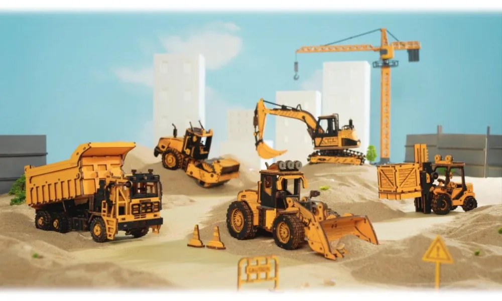 Robotime Rokr 3D dřevěné puzzle Nákladní auto - sklápěč 225 ks