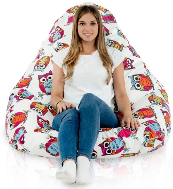 Sedací vak DROP XXL sovy