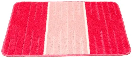 Kúpeľňový koberček COMO ružový / krémový, pruhy