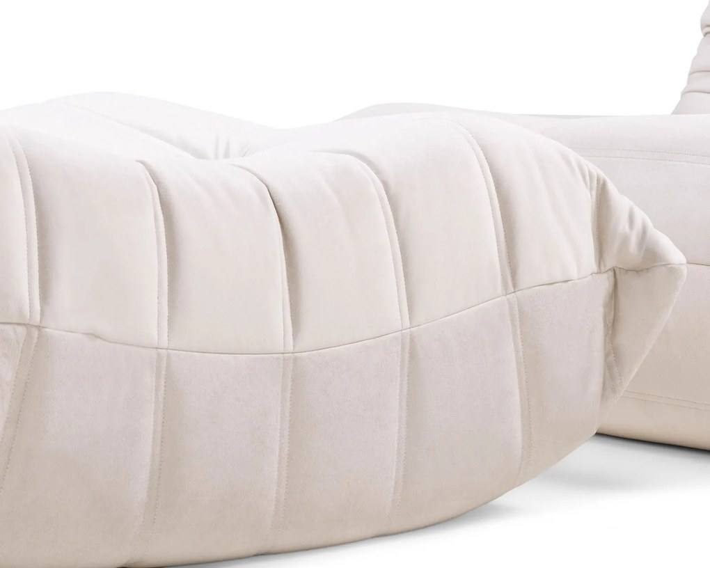 Čalouněný taburet Fugi světle béžový