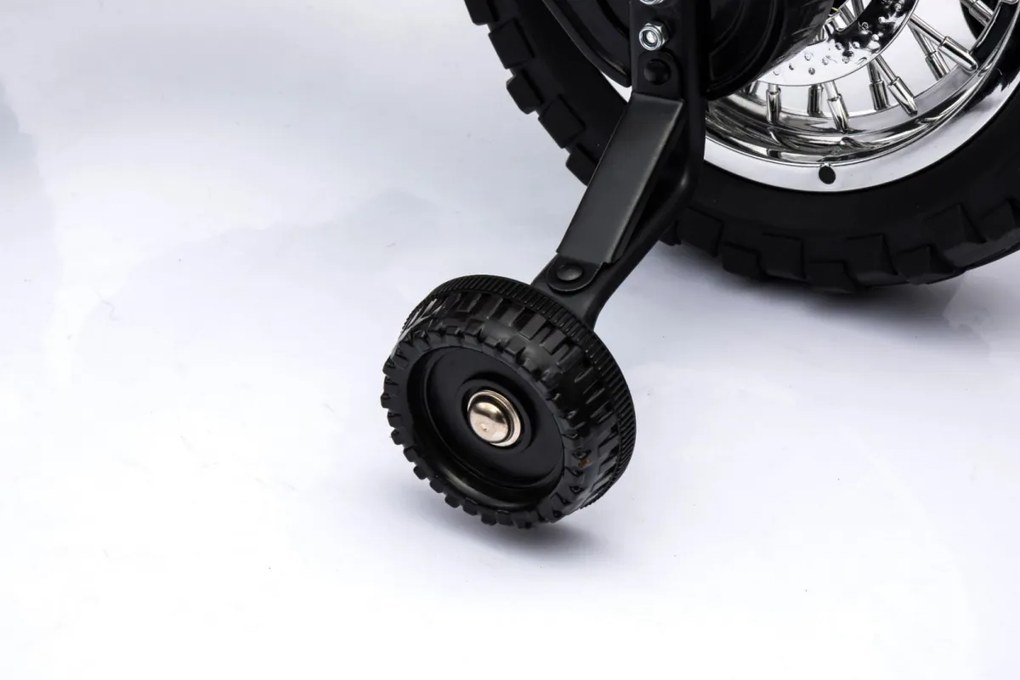 Ramiz Krížový bicykel pre deti Vozidlo na batérie Červené + asistenčné kolesá + LED zvuky