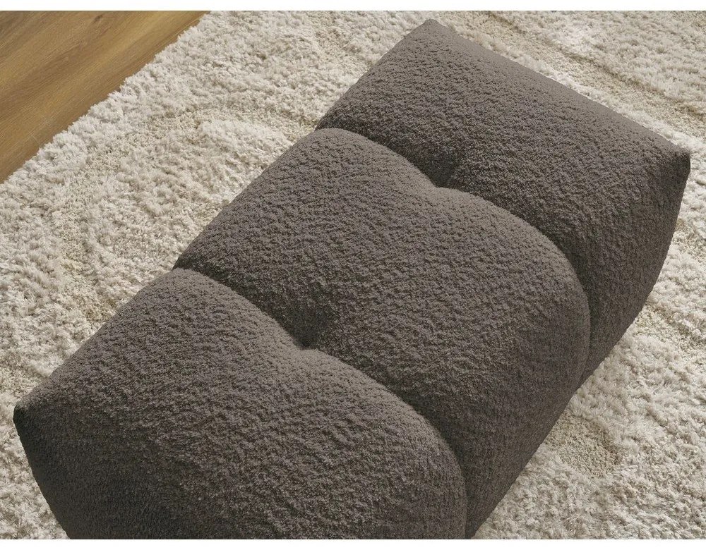 Hnedá podnožka z textílie buklé Roxelane – Bobochic Paris