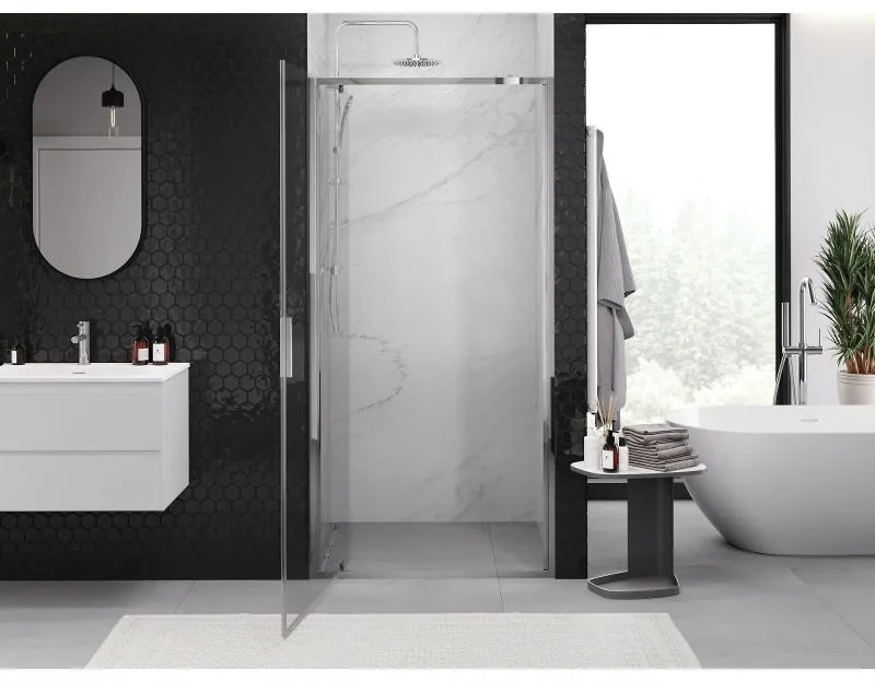 Mexen Exo, 1-krídlové sprchové dvere do otvoru 95 cm, 6mm číre sklo, chrómový profil, 8181-095-000-01-00