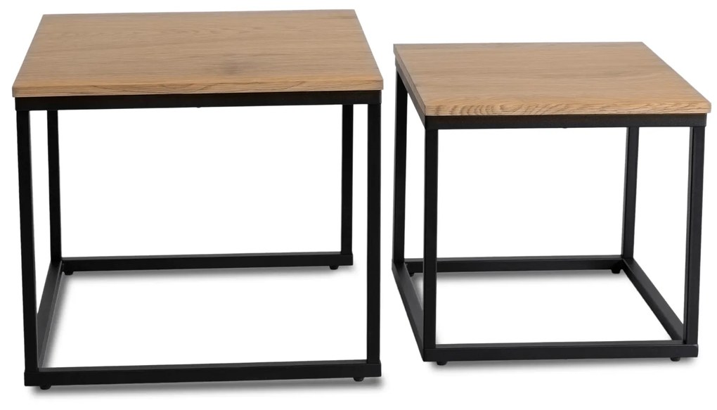 PROXIMA.store - Loftový set konferenčných stolíkov TEVET FARBA: biely mramor, FARBA NÔH: čierna