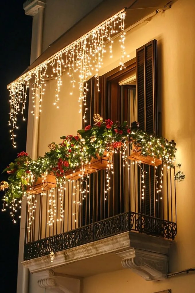 Vianočné svetielka LED záclona FLASH teplá biela 300 LED