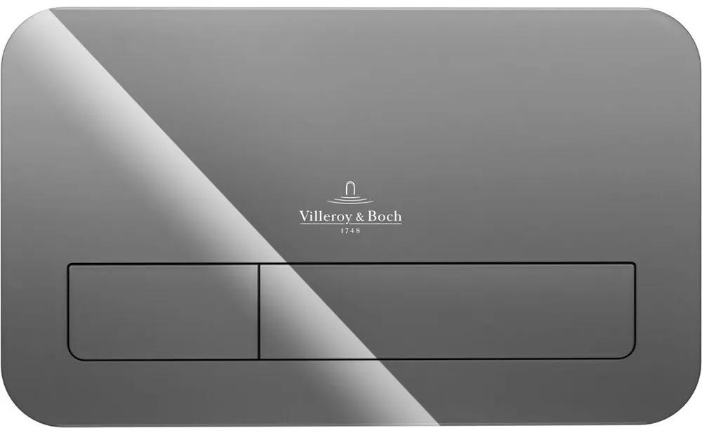 VILLEROY &amp; BOCH ViConnect M200 ovládacie tlačítko dvojčinné, bezpečnostné sklo, Glossy Grey, 922400RA