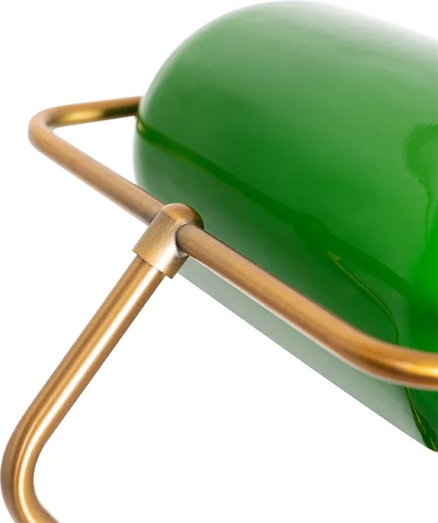 Inteligentná bankárska stojaca lampa bronzová so zeleným sklom vrátane WiFi A60