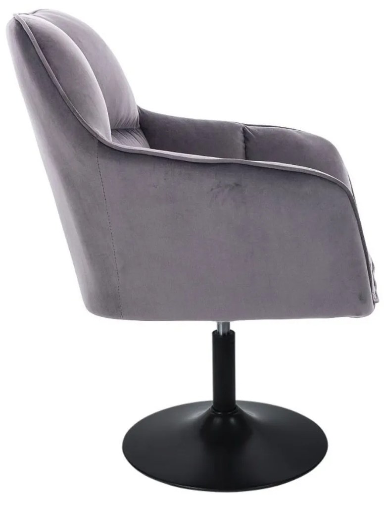 LuxuryForm DESIGN Kreslo AMALFI VELUR na čiernom tanieri - tmavo šedé