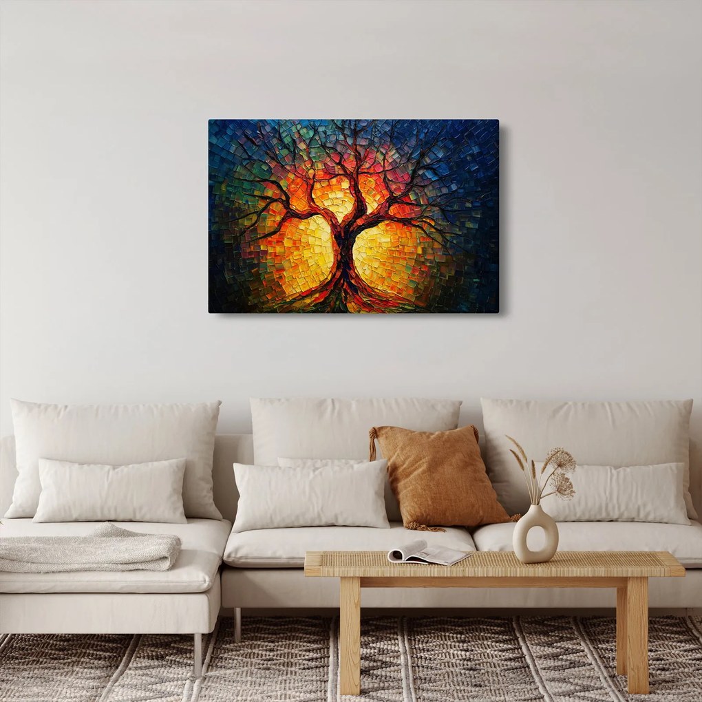 Obraz - Strom života v mozaike (90x60 cm)