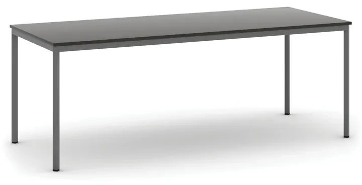 Stôl jedálenský, 2000 x 800 mm, tmavo sivá podnož, wenge