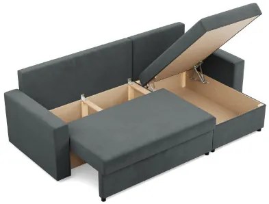 Rohová rozkladacia sedačka NEO Kronos tmavosivá