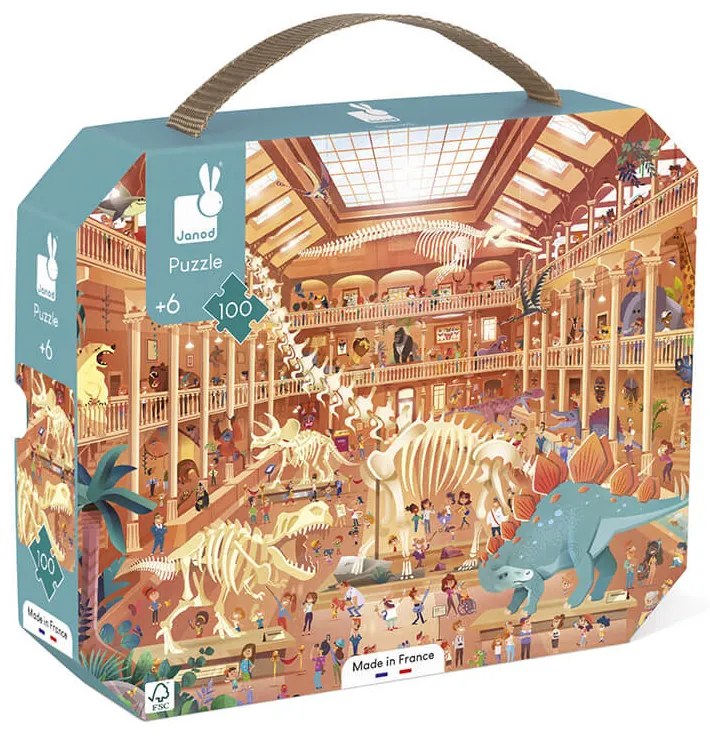 Janod Puzzle pre deti V múzeu v kufríku 100 ks od 6 rokov