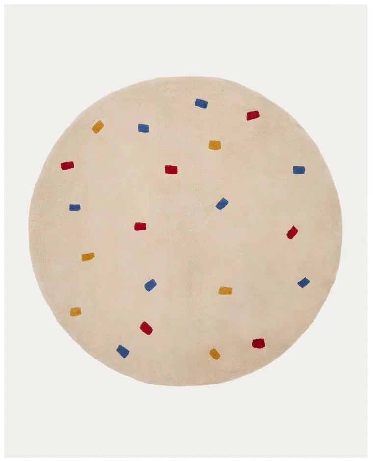 Krémový bavlnený detský koberec ø120 cm Luli – Kave Home