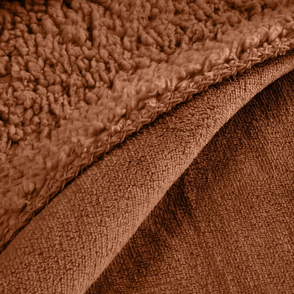 BUKLÉ DEKA TEDY 200X220 CM TEHLOVÁ