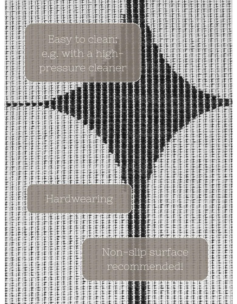 Čierno-biely okrúhly vnútorný a vonkajší koberec ø 160 cm Duet Bowen – NORTHRUGS