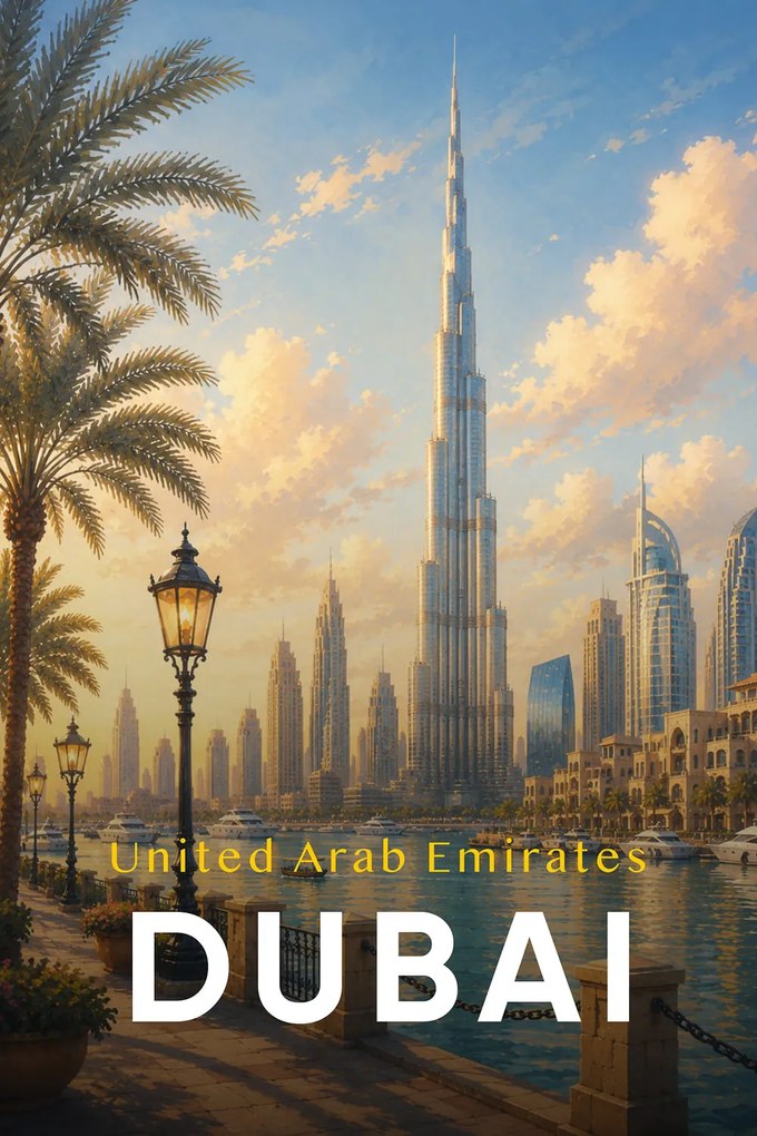 Dubai - Metalický obraz 70x50cm