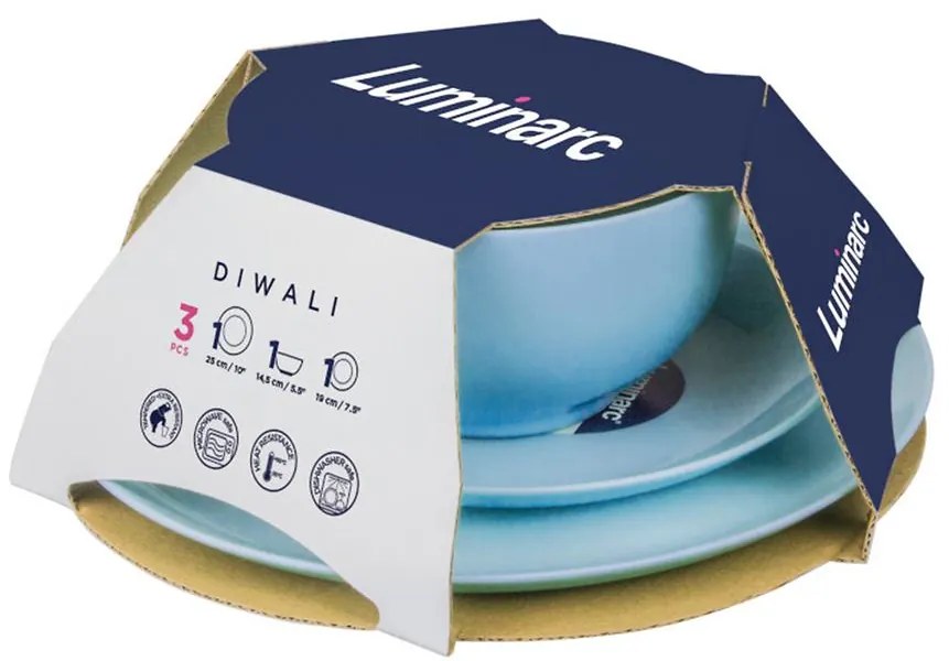 3-dielna jedálenská súprava Diwali, modrá