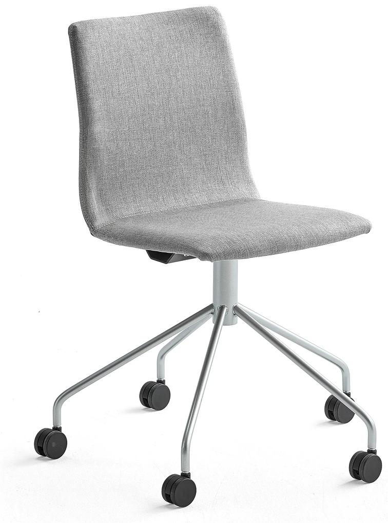 Konferenčná stolička OTTAWA, s kolieskami, strieborná/šedá