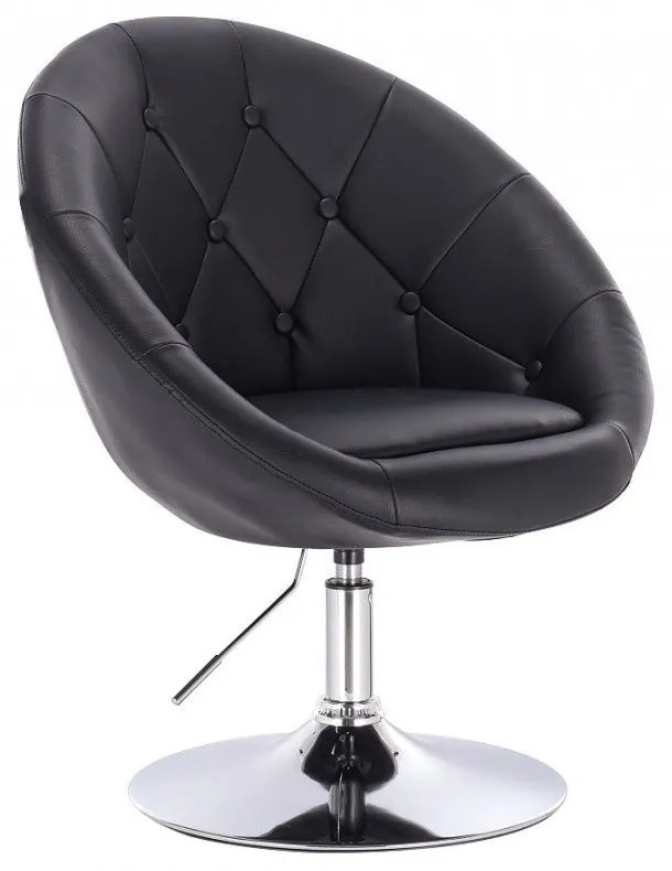 LuxuryForm DESIGN Kreslo VERA na striebornom tanieri - čierne