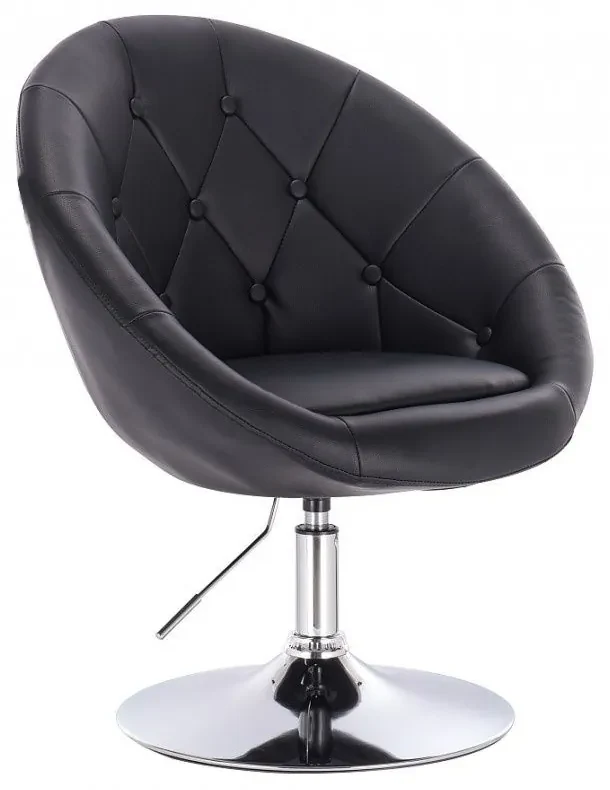 LuxuryForm DESIGN Kreslo VERA na striebornom tanieri - čierne