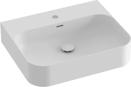 Umývadlo Ravak Ceramic Slim 55,3x45,2 cm bílá matná mat otvor pre batériu uprostred XJX0E155006