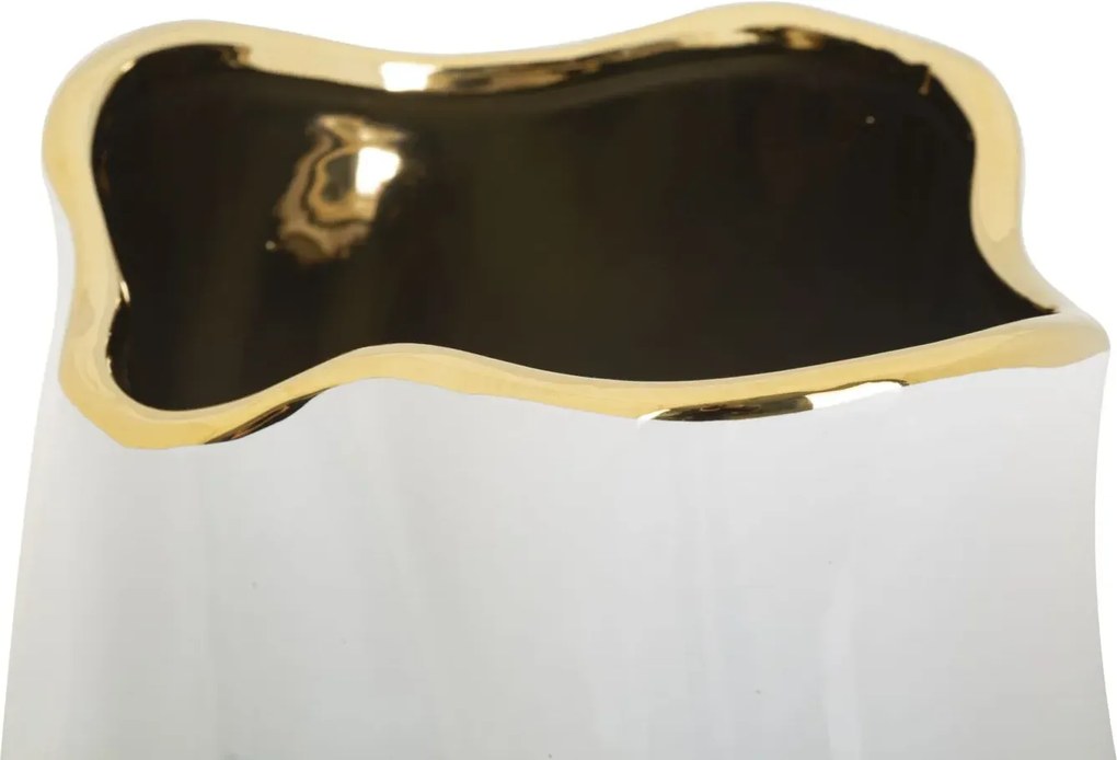 Váza Lux 35 cm zlatá/biela