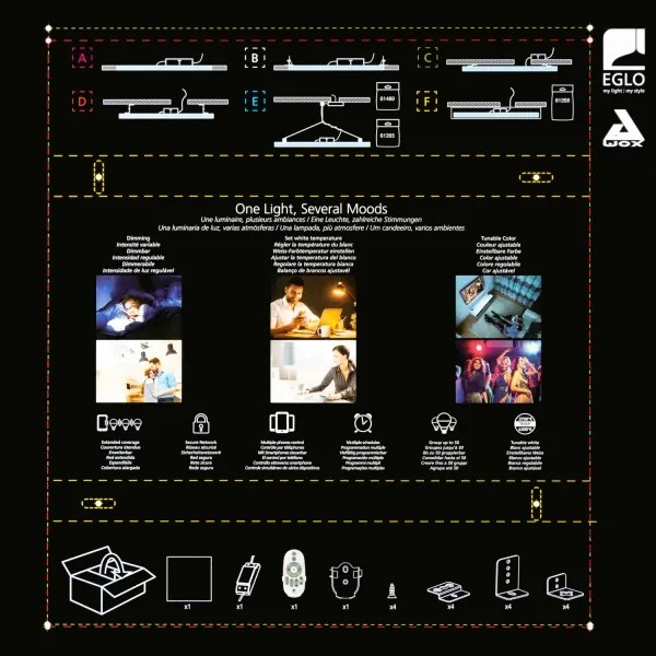 Eglo 32547 - LED RGBW Stmievateľný podhľadový panel SALOBRENA-C 34W/230V biela+ DO