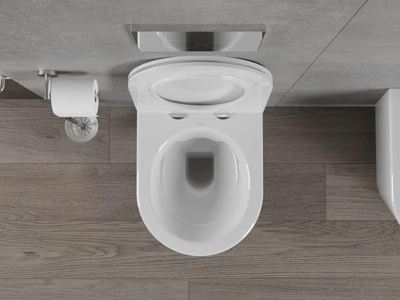 Mexen Rico závesné wc Rimless s toaletným Slim sedátkom z duroplastu, biela - 30720500