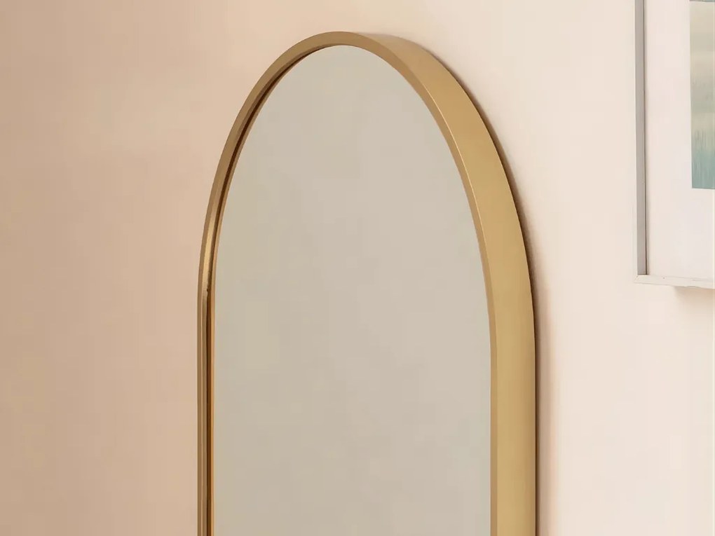 Oválne zrkadlo na stenu OLVANI 100x50 cm so zlatým rámom