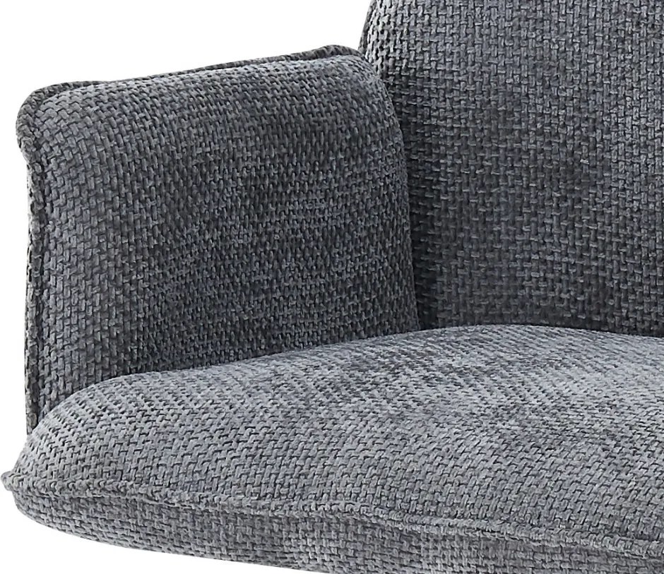 Jedálenská stolička Livela, dymovo šedá štruktúrovaná tkanina