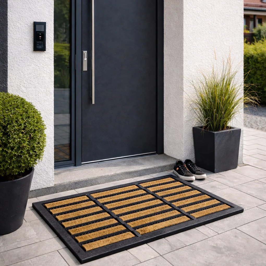 Hamat, Vonkajšia čistiaca rohož Mudbuster - na von aj na doma, 40x60, hnedá, exteriér