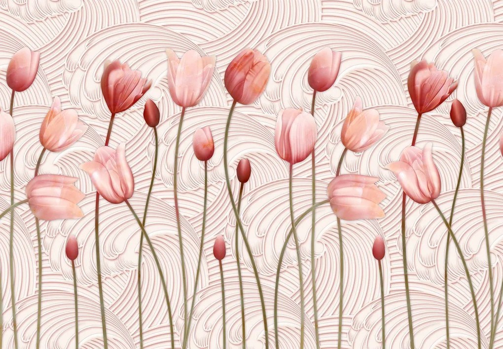 Fototapeta - Ružové tulipány (147x102 cm)