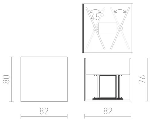 RED - Design Rendl - R12556 - LED Vonkajšie nástenné svietidlo CARRE 2xLED/3W/230V IP54