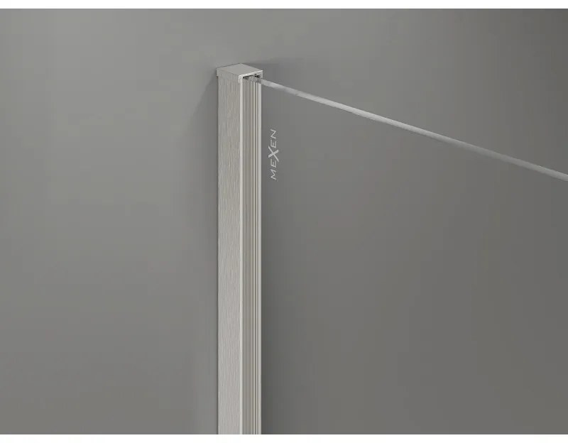 Mexen Kioto-X, sprchová zástena 120 x 200 cm, 10mm číre sklo, oceľový profil, 800-120-101-97-00-X