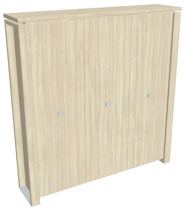 Vysoká šatníková skriňa Verno+ S 200 x 46 x 210 cm, agát / vanilka