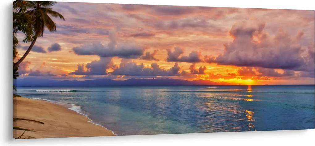 Obraz - Západ slnka na pláži (120x50 cm)