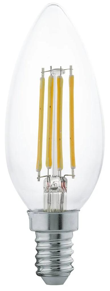 EGLO Filamentová LED žiarovka, E14, C35, 4W, 350lm, 2700K, teplá biela