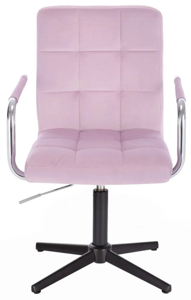 LuxuryForm DESIGN Stolička VERONA VELUR na čiernom kríži - levanduľa