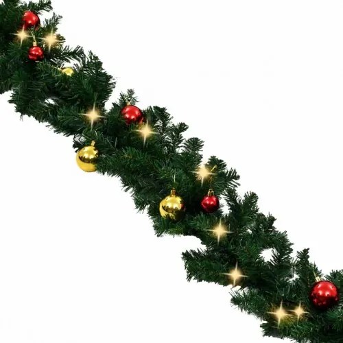 vidaXL Vianočná girlanda s ozdobami a LED svetielkami 10 m-