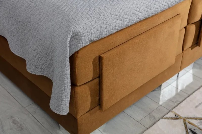 Kontinentálna posteľ CARLINO boxspring s elektrickým polohovaním 200x180, zelená (kronos 19)