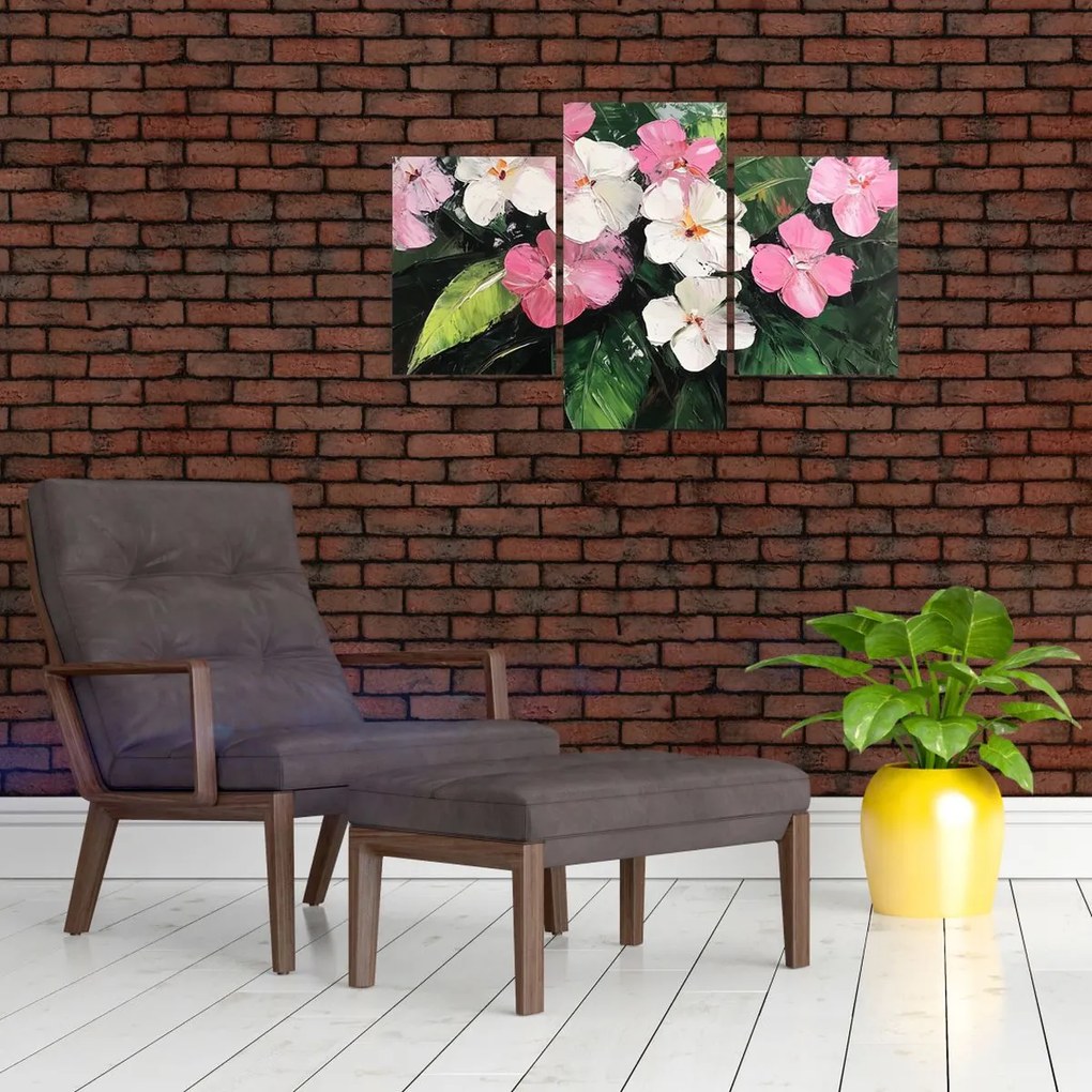 Obraz - Ružové a biele kvety (90x60 cm)
