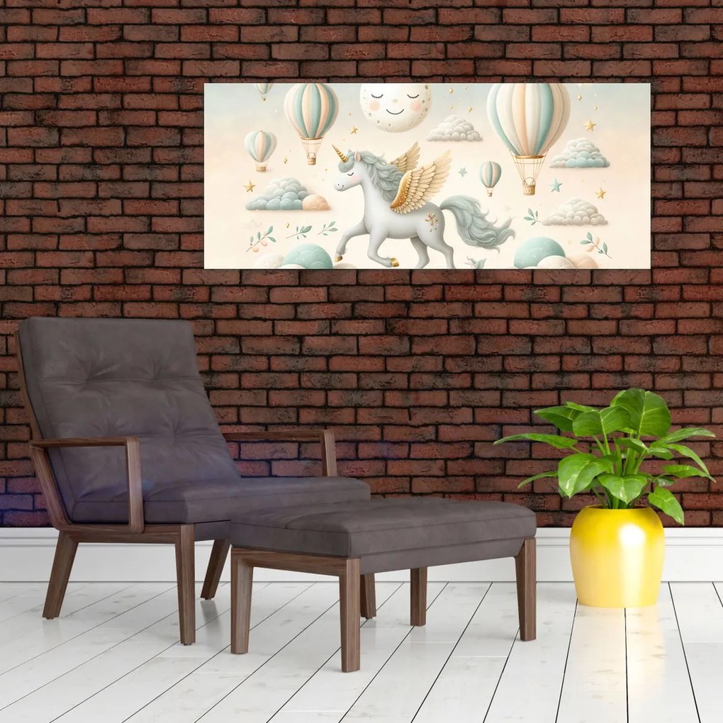 Obraz - Šťastný jednorožec (120x50 cm)