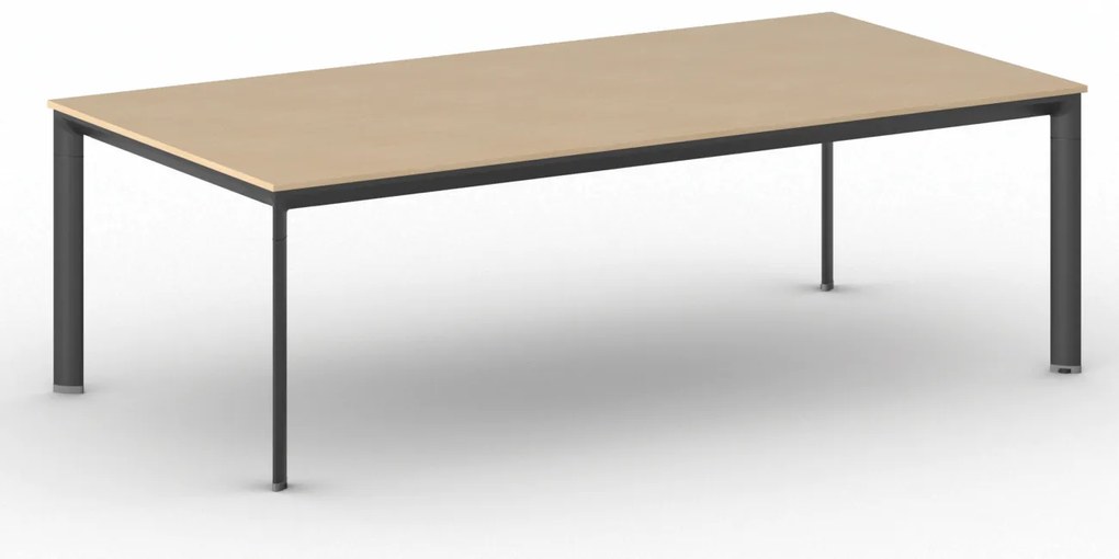 Rokovací kancelársky stôl PRIMO INVITATION, 240x120 cm, čierna podnož, buk