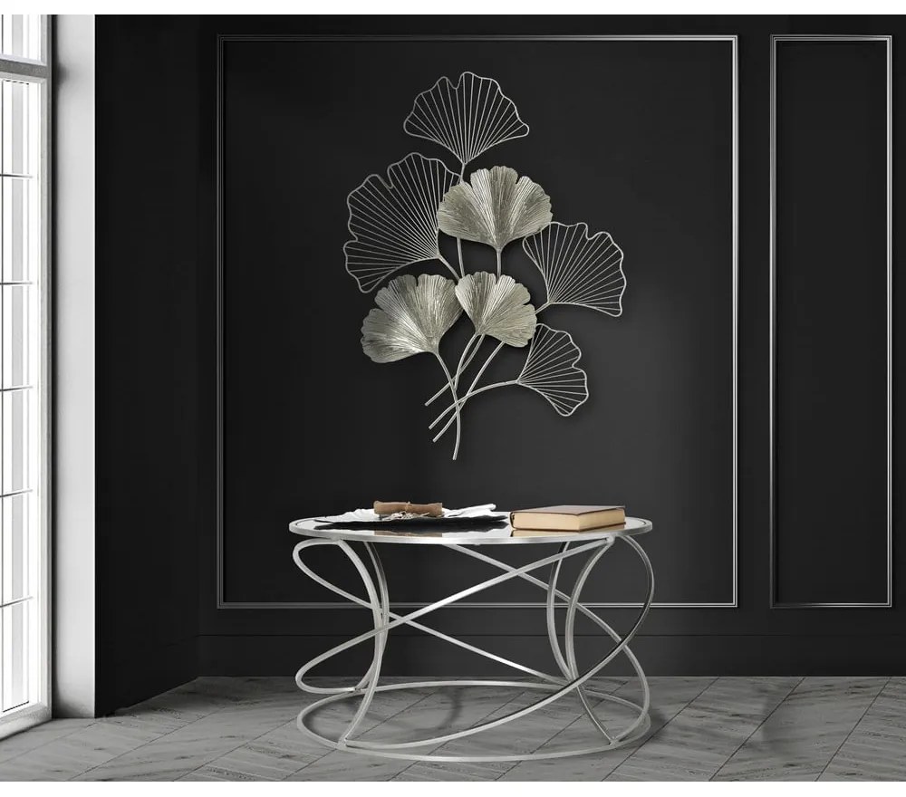 Kovová závesná dekorácia v striebornej farbe Mauro Ferretti Goxy Silver, 62 x 86 cm
