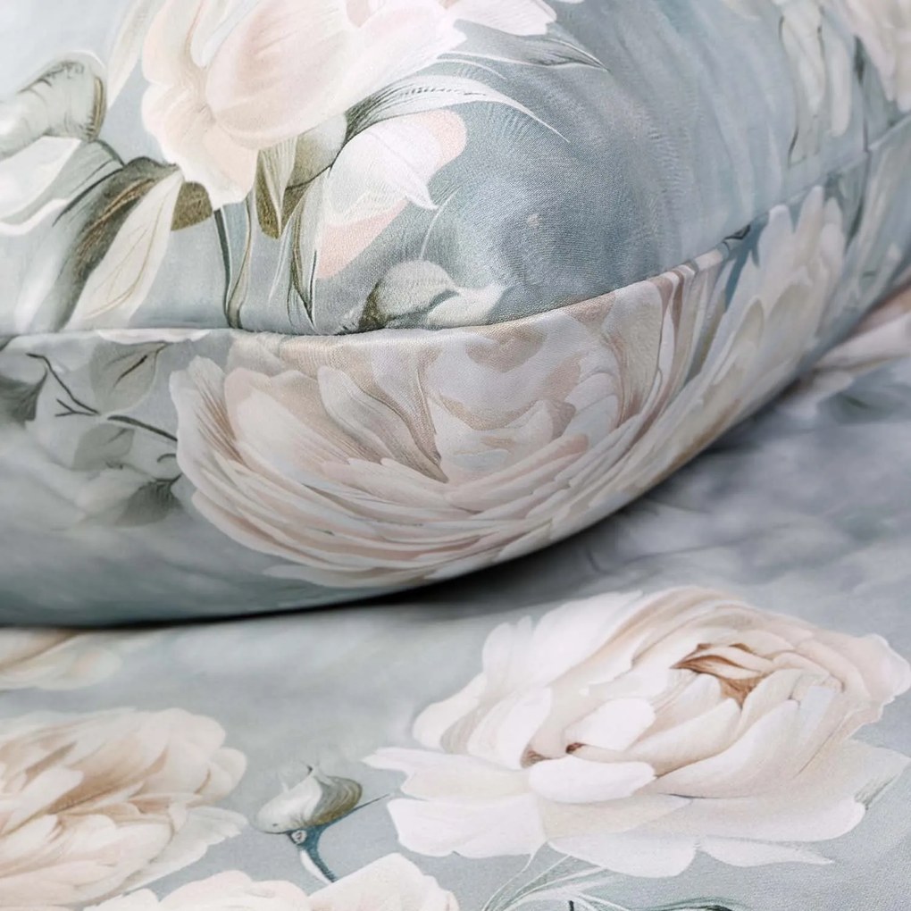 SATÉNOVÉ OBLIEČKY LUXURY HAVIN 160X200 CM, 2KS 70X80 CM KVETY