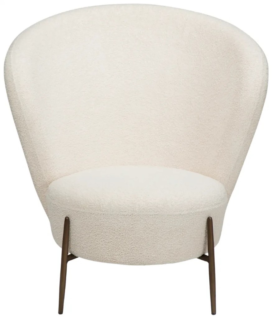 ORBIT ČALÚNENÉ LOUNGE KRESLO dove bouclé/antique brass