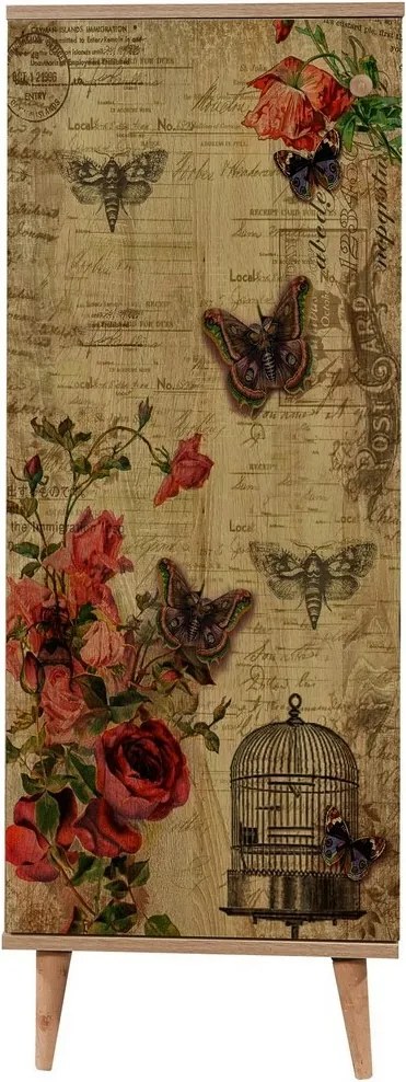 Skrinka na topánky Mega Sonoma Oak Roses