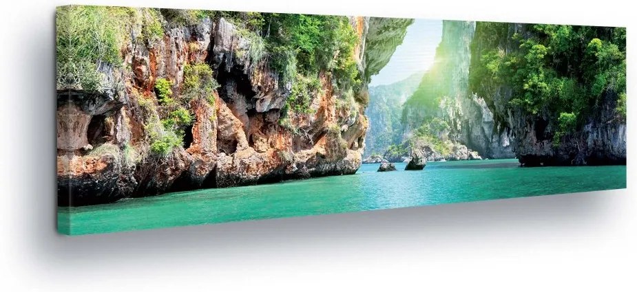 GLIX Obraz na plátne - Tropical Waterfalls 45x145 cm