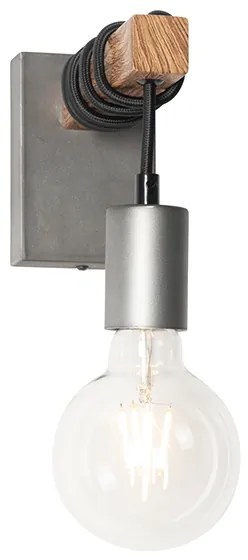 Priemyselná nástenná lampa oceľ s hnedou - Gallow