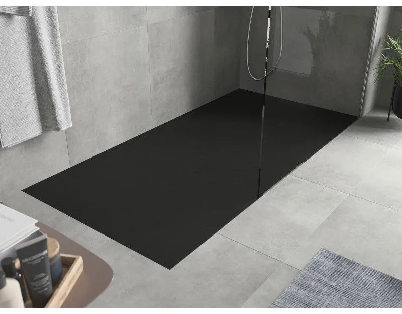 Mexen Hugo, SMC obdĺžniková sprchová vanička 170 x 90 cm, čierna matná, 42709017